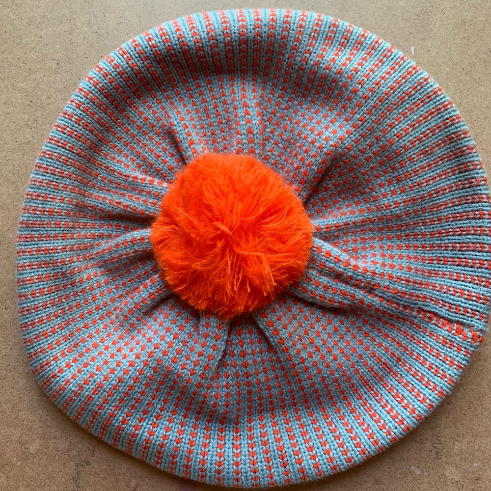 Verloop micro dot Pom beret - poppy stone blue